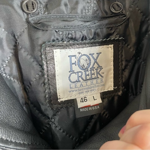 Fox Creek Commander Jacket Leather Black Motorcycle Large - Picture 10 of 14